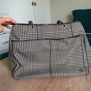 Ralph Lauren Black and White Houndstooth Shoulder Bag